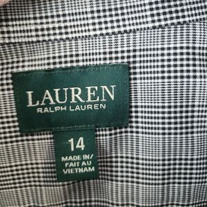 Lauren Ralph Lauren Green Label Button-Up (Black & White Houndstooth)